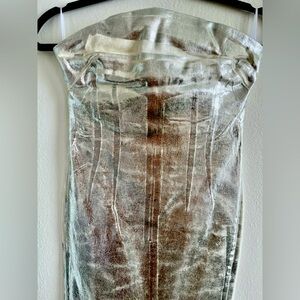 Metallic Silver Zara Strapless Dress